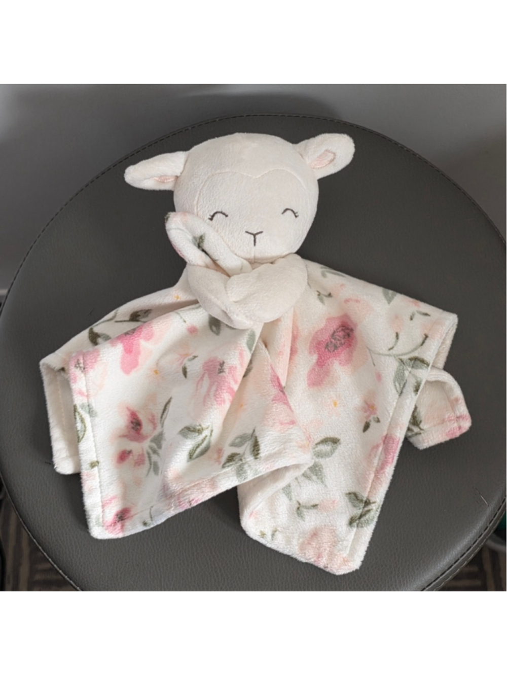 Modern Moments by Gerber Baby Security Blanket Lovey Lamb Floral Pink White